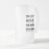Hoe minder we zien met onze ogen - blindheid brail matglas bierpul (Voorkant rechts)