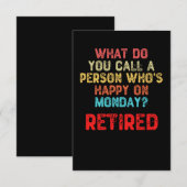 Hoe noem je een persoon die gelukkig is op maandag bedankkaart (Voorkant / Achterkant)