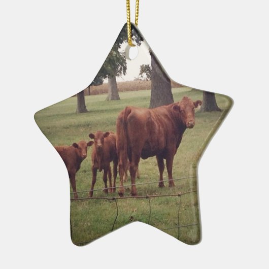 Hoe nu bruine Koe Keramisch Ornament (Links)