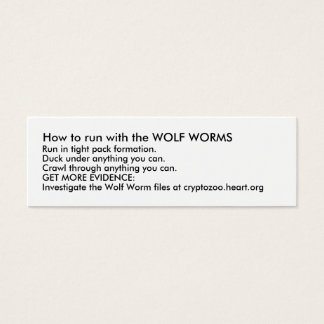 Hoe om te lopen met de WOLF WORMS Mini Visitekaartjes