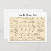 Hoe om vis  Briefkaart te tekenen (Voorkant / Achterkant)