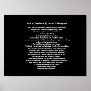 Hoe ontbijt Hunter S Thompson Poster