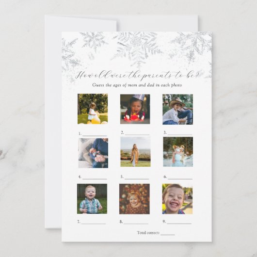 Hoe oud waren ze Baby shower spel Kaart (Voorkant)