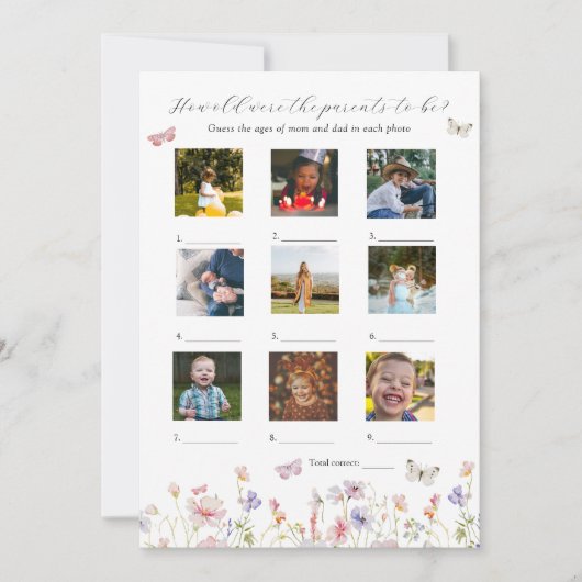 Hoe oud waren ze Baby Shower Spelkaart Kaart (Voorkant)