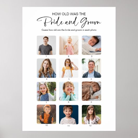 Hoe oud waren ze Bruid & Bruidegom Bruiloftfeest B Poster (Voorkant)