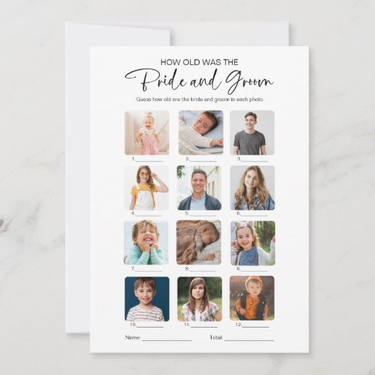 Hoe oud waren ze bruid en bruidegom Bruidsmeisjesf Kaart (Voorkant)