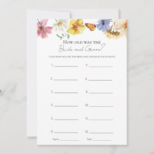 Hoe oud waren ze bruid en bruidegom Vrijgezellenfe Kaart (Voorkant)