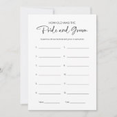 Hoe oud waren ze bruid en bruidegom Vrijgezellenfe Kaart (Voorkant)