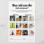 Hoe oud was bruid en bruidegom bruiloft gokken spe flyer (Voorkant)