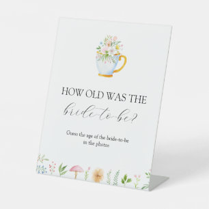 Hoe oud was de Bride om Vrijgezellenfeest te worde Reclamebord Met Voetstuk
