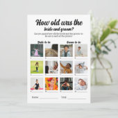 Hoe oud was de bruid en bruidegom foto trouwspel kaart (Staand voorkant)