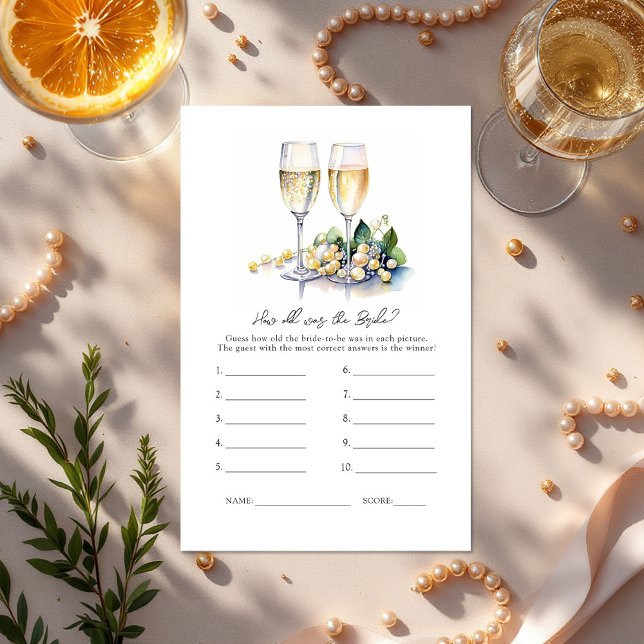 Hoe oud was de bruid? Vrijgezellenfeest spel ("How Old Was the Bride?" Bridal Shower Game)