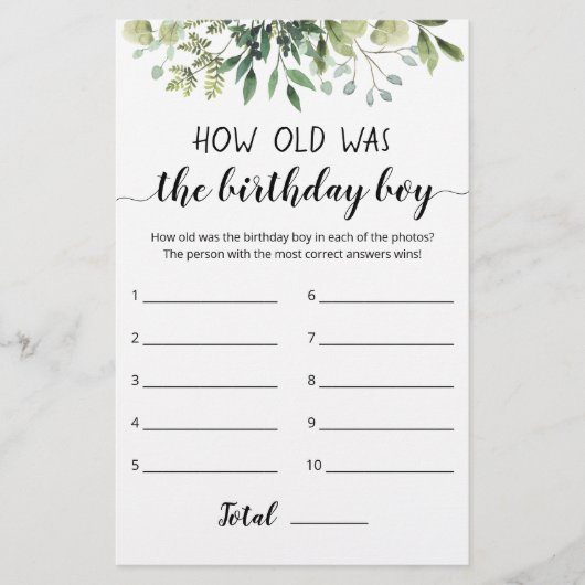 Hoe oud was het 'Birthday Boy'-spel (Voorkant)