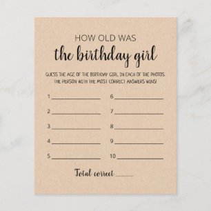 Hoe oud was het Birthday girl op Birthday Party?