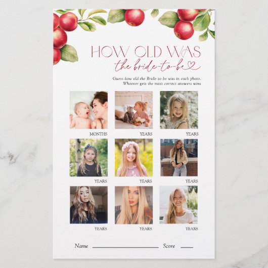 Hoe oud was het Bride Apple Vrijgezellenfeest spel (Voorkant)