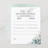 Hoe oud was het spel van de BRIDE en de GROOM? (Voorkant / Achterkant)