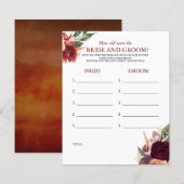 Hoe oud was het spel van de BRIDE en de GROOM? (Voorkant / Achterkant)
