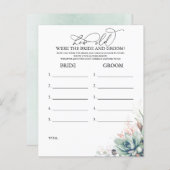 Hoe oud was het spel van de BRIDE en de GROOM? (Voorkant / Achterkant)