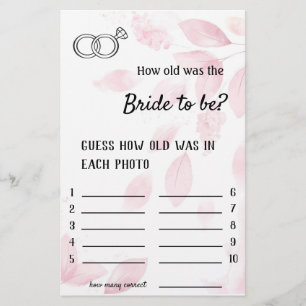 Hoe oud zou de bruid zijn? - Roze Waterverf Flyer