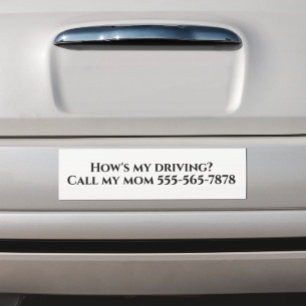 Hoe rij ik? Bel mijn moeder Vader Maatwerk Bumpersticker