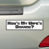 Hoe rijdt mijn vrouw? bumpersticker (Op auto)