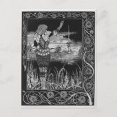 Hoe Sir Bedivere het Sword Excalibur giet Briefkaart (Voorkant)
