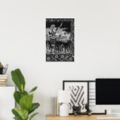 Hoe Sir Bedivere het Sword Excalibur giet Poster (Thuiskantoor)