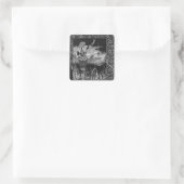 Hoe Sir Bedivere het Sword Excalibur giet Vierkante Sticker (Tas)