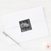 Hoe Sir Bedivere het Sword Excalibur giet Vierkante Sticker (Envelop)