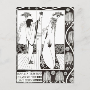 Hoe Sir Tristram van de liefdesdrank dronk Beardsl Briefkaart