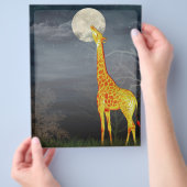 Hoe smaakt de maan? Giraffe en maan -Flyer Flyer (Hand)