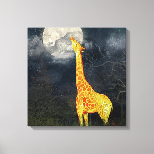 Hoe smaakt de maan? Giraffe & maan | Canvas (Voorkant)