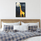Hoe smaakt de maan? Giraffe & maan | Canvas (Insitu (Slaapkamer))