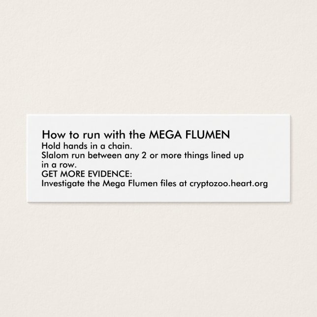 Hoe te lopen met de MEGA FLUMEN Mini Visitekaartjes (Voorkant)