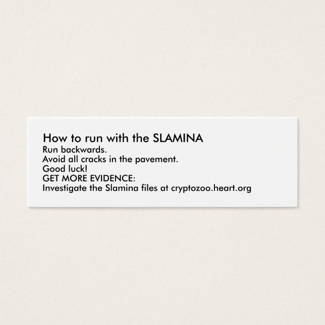 Hoe te lopen met de SLAMINA Mini Visitekaartjes (Voorkant)