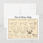 Hoe te tekenen Honden Briefkaart (Voorkant / Achterkant)