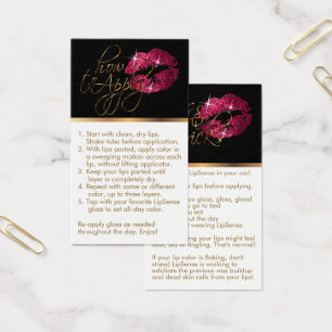 Hoe toe te passen & Tips - Hot Pink Glitter Lips Visitekaartje