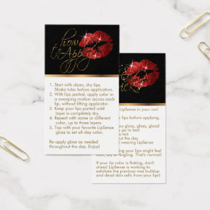 Hoe toe te passen & Tips - Red Glitter Lips Visitekaartje