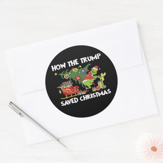 Hoe Trump de kerstdagen heeft gered Ronde Sticker (Envelop)