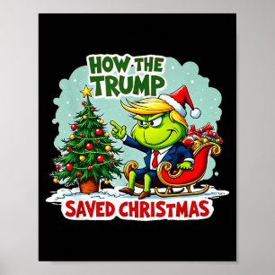 Hoe Trump Kerstmis redde Funny Trump Kerstmis Poster