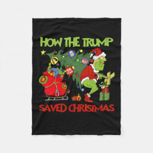 Hoe Trump Kerstmis redde Grappige Trump Kerstmis Fleece Deken