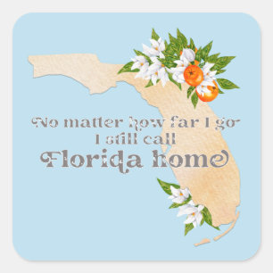 Hoe ver ik nog ga noem ik Florida Home Vierkante Sticker