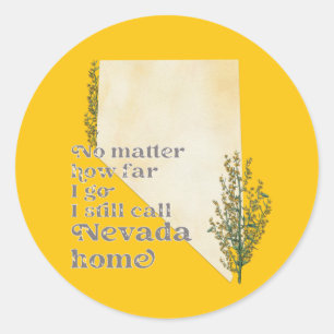 Hoe ver ik nog ga noem ik Nevada Home Ronde Sticker