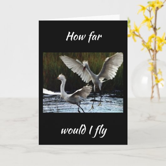 HOE VER ZOU IK VLIEGEN OM EEN GELUKKIGE VERJAARDAG KAART (Gele Bloem)