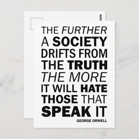 Hoe verder een samenleving afdrijft van de waarhei briefkaart (Voorkant / Achterkant)