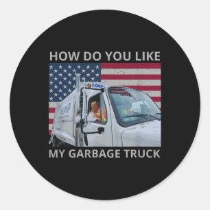 Hoe vind je mijn vuilniswagen Trump rijden in de a Ronde Sticker