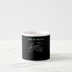 Hoe Vliegtuigen Vliegen Grappige Ruimtevaartingeni Espresso Kop