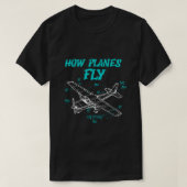 Hoe vliegtuigen vliegen met Funny Airplane Pilot M T-shirt (Design voorkant)