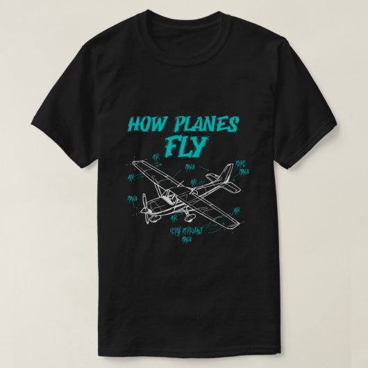 Hoe vliegtuigen vliegen met Funny Airplane Pilot M T-shirt (Design voorkant)