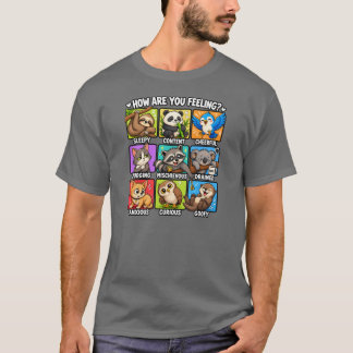 Hoe voel je je? Dierlijke stemmingen T-shirt